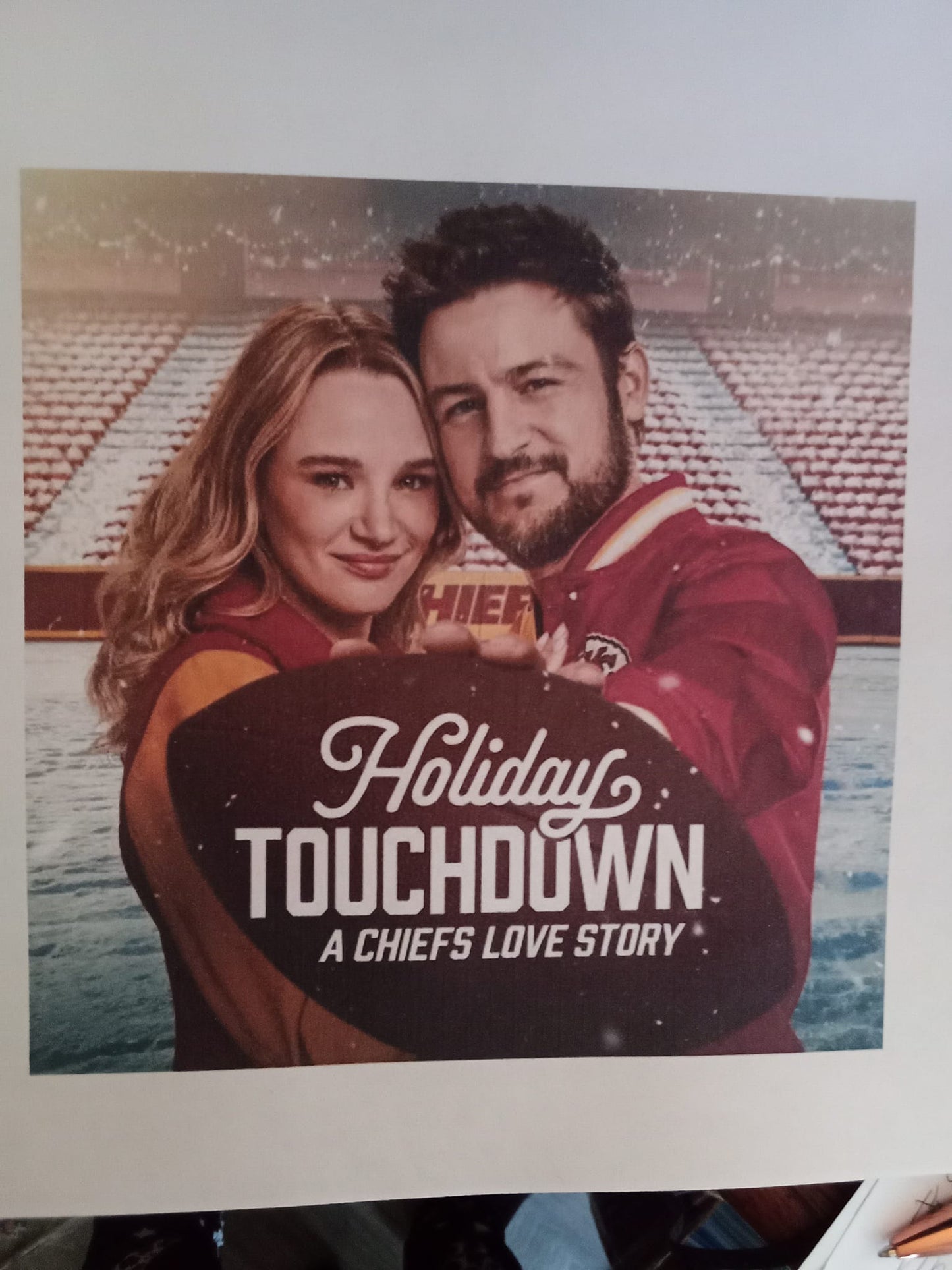 Holiday Touchdown: A Chiefs Love Story (2024) with Hunter King & Tyler Hynes in a DVD Case with artwork