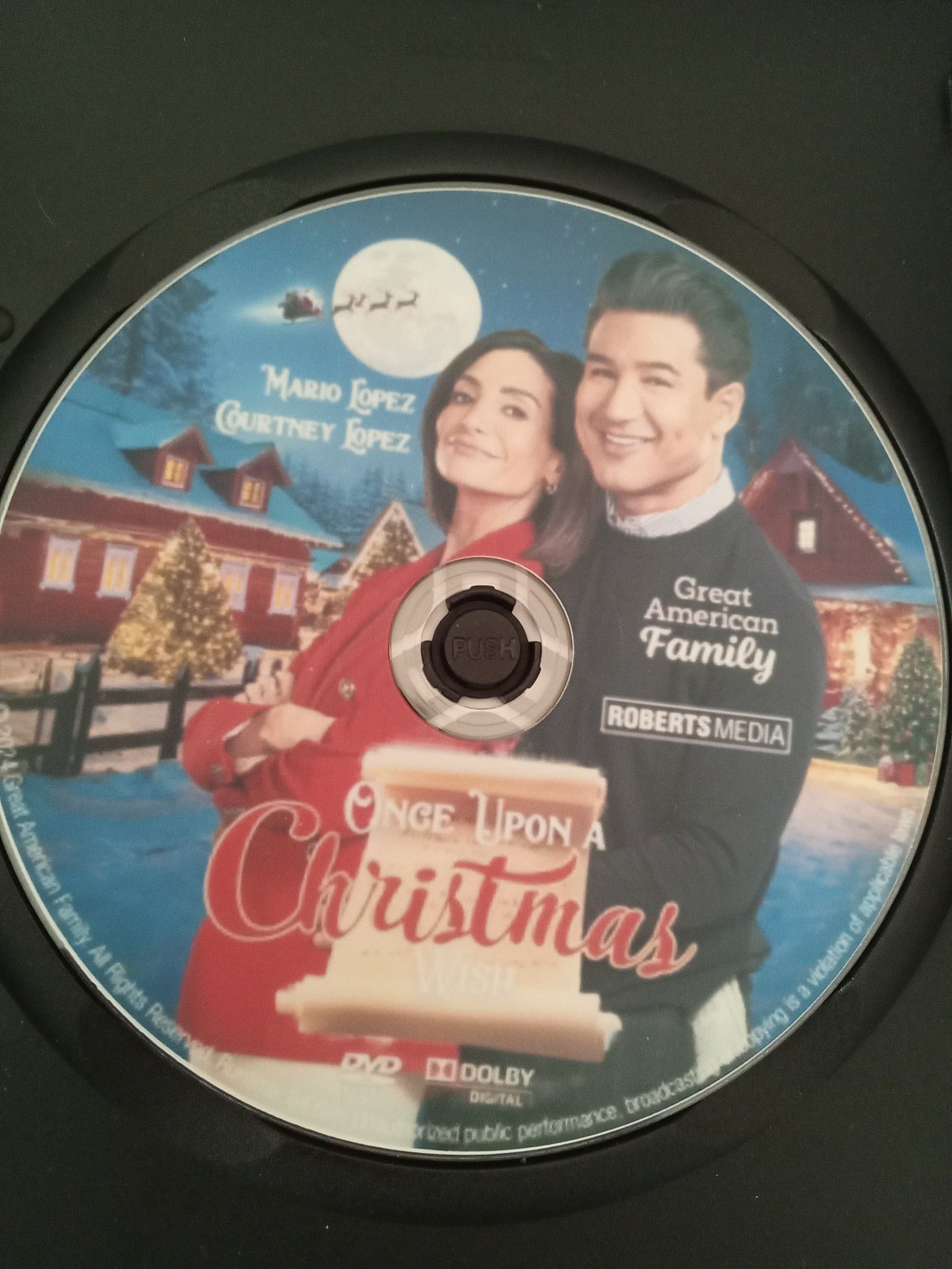 Once Upon A Christmas Wish (2024) DVD with Mario Lopez in a DVD Case with the artwork